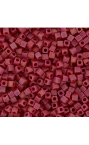 Miyuki square - cubes 1.8mm Beads - Opaque dark red matted ab SB18-408FR